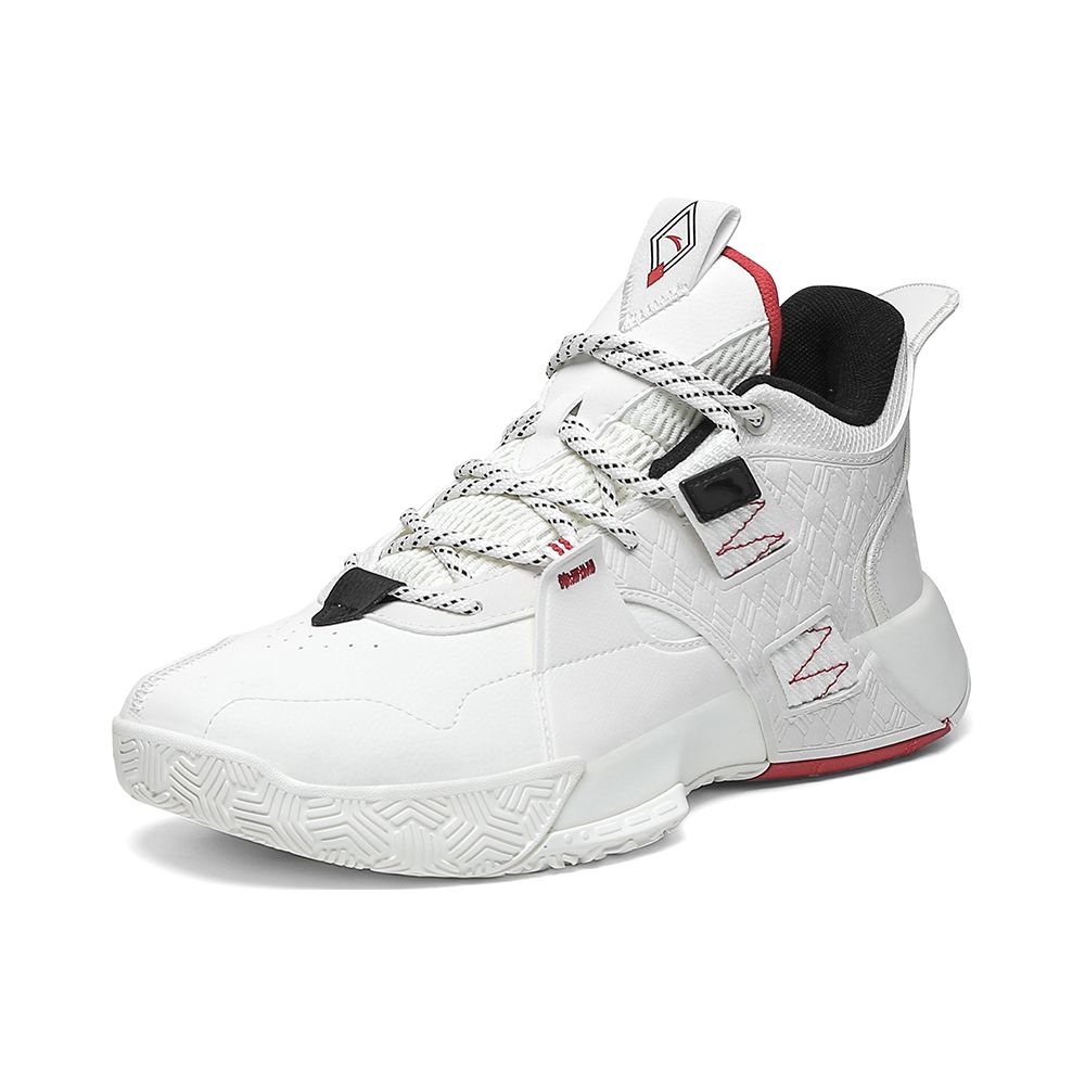 Anta Кроссовки Speedy 2 из искусственной кожи с амортизацией, нескользящие, износостойкие, низкие, для баскетбола, мужские, белые, красные, черные 112141606-6