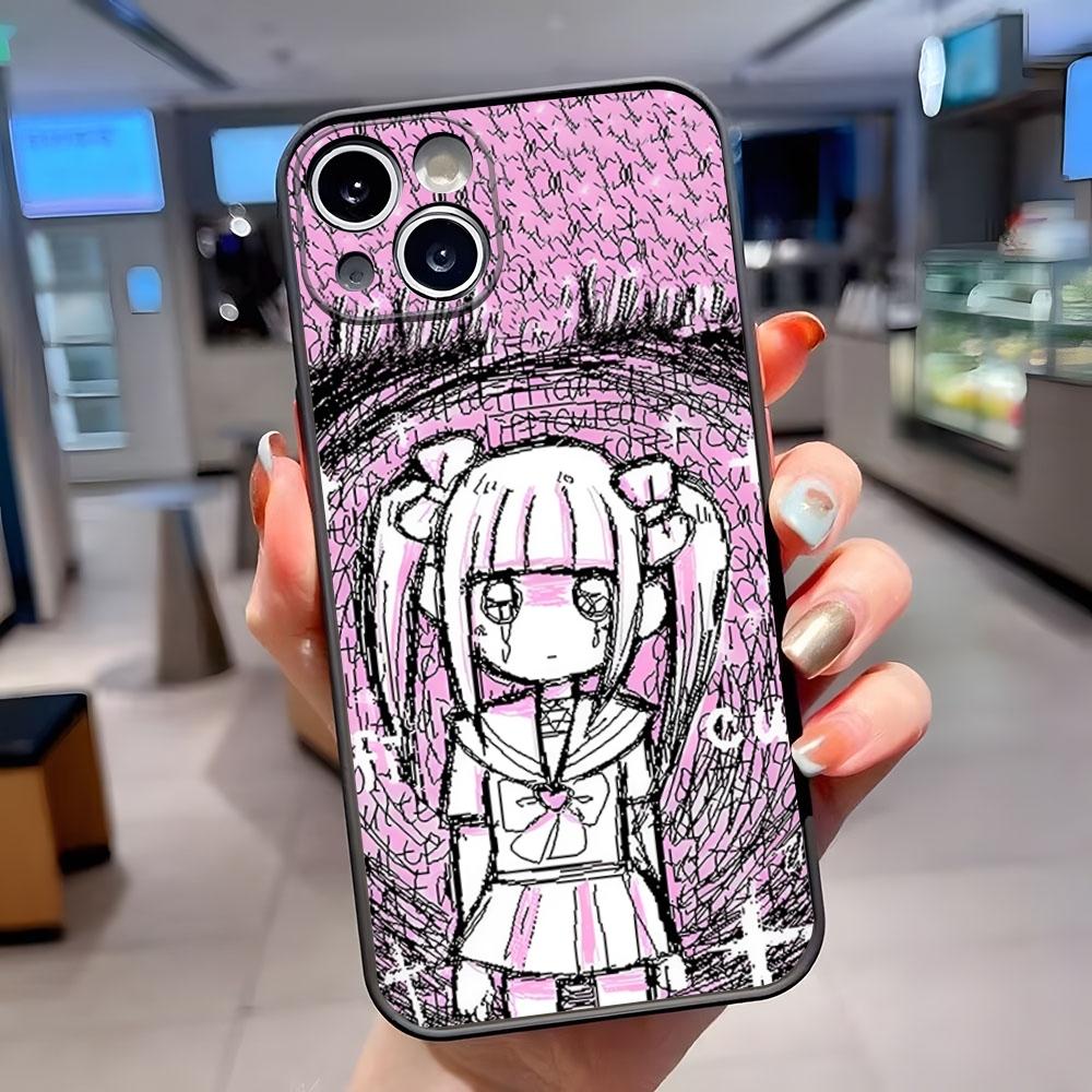 Чехол для телефона-комикса M-Menhera Chan, матовый, полупрозрачный, для iPhone 15 Pro 16 Pro Max 13 11 12 14 Xs X Xr 7 8 Plus Se, задняя крышка