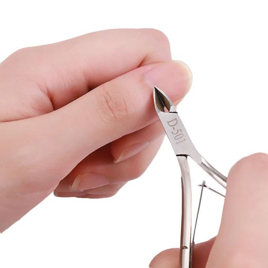 Stainless Steel Manicure Nail Art Clippers Cuticle Trim Hard Dead Skin Scissors