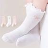 3Pairs/Set Newborn Baby Girls Socks Summer Thin Kids Knee High Frilly Cotton Long Sock Infant Mesh Ruffle Cute Socks 0-3Years