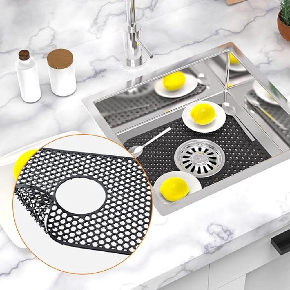 Silicone Kitchen Sink Mat Heat Insulation Drain Pad Multifunctional Countertop Mat  Desktop