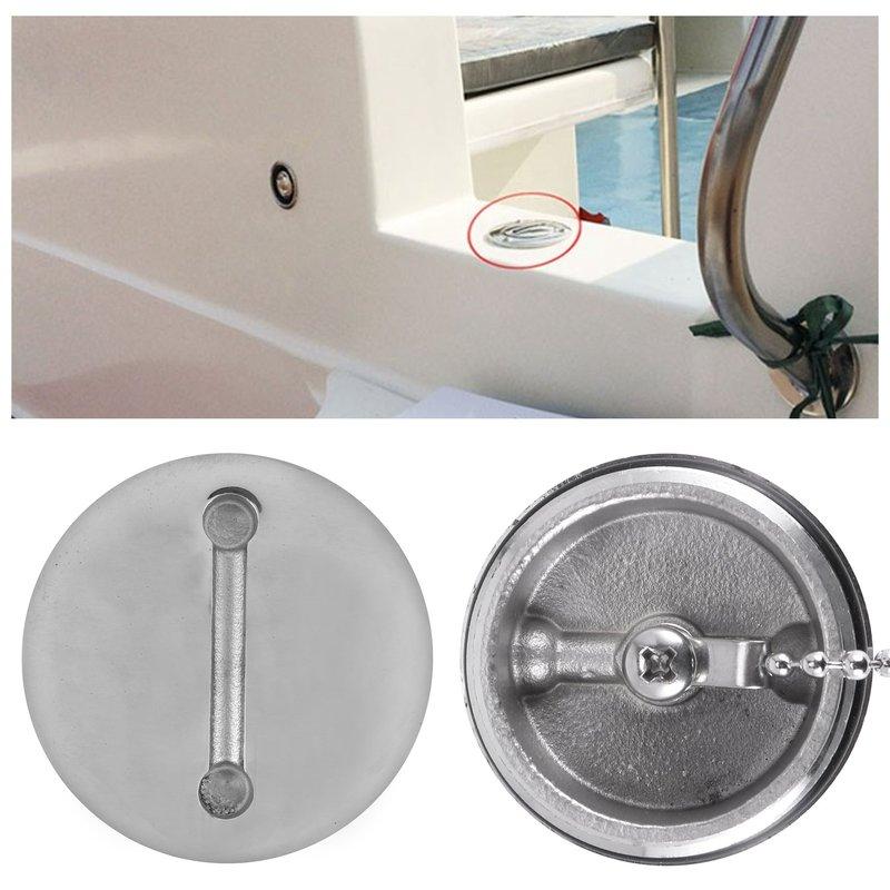Boat Deck Fill Filler Replacement Cap with Chain Stainless Steel Fuel Water Gas
