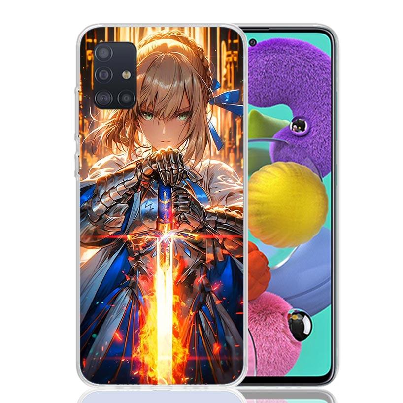 Чехол для телефона Fate Zero Stay Night Saber для Samsung Galaxy A52 A32 A22 A12 A02S A50S A30S A51 A31 AA71 Note 20 Ultra 10 S10 Plus G