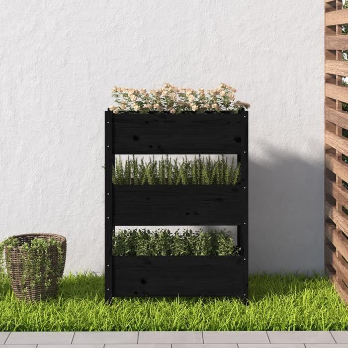 VidaXL Planter Black 77x25x104.5 Cm Solid Pine Wood 823938