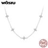 925 Sterling Silver Star Four-Leaf Clover Stars Necklace Lucky Gift for Women Fine Jewelry Luxury Choker Accessories