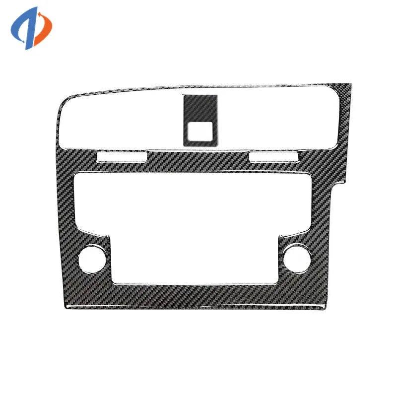 For Volkswagen Golf 7 VW Gti Mk7 2014- Car Accessories Interior Sticker Real Carbon Fiber Center Console GPS Navigation