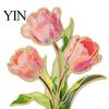 Non-snag Brooch Pin, Enamel Flower Design with Smooth Edges, Lightweight Zinc Alloy Badge for Jackets Scarves Bags Gift Decorative Clothing Pin