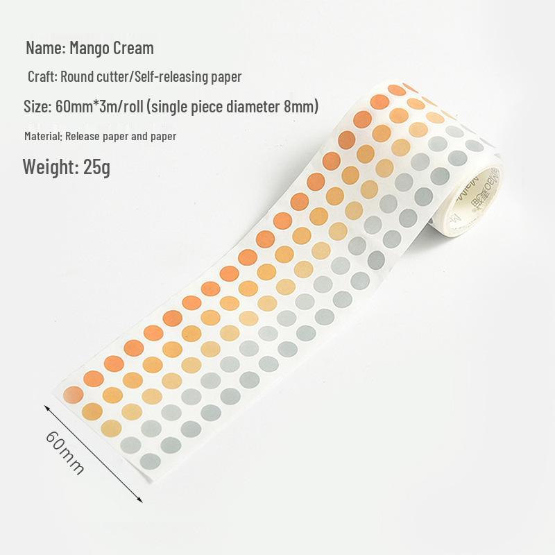 Morandi Polka Dot Washi Tape Stickers for Journals – Salt Style Pre-Cut Background Material