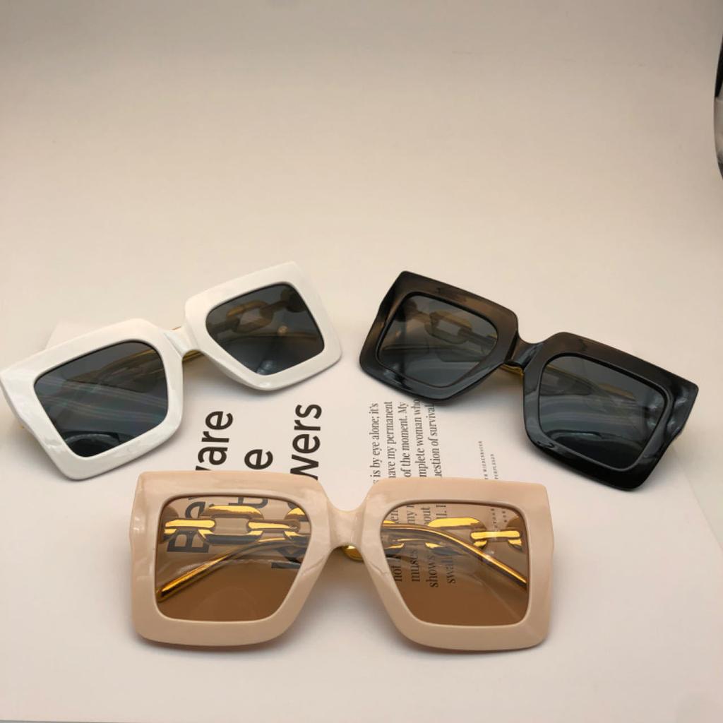 Солнцезащитные очки Box Chain с большой оправой, женские квадратные очки премиум-класса с защитой от ультрафиолета