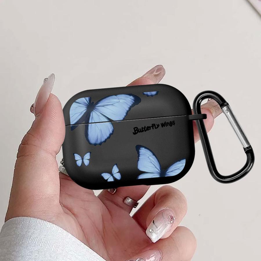 Case For Airpods Pro3 Pro 4 Pro2 2 1 3 Earphone Cases Cover Red Blue Butterfly