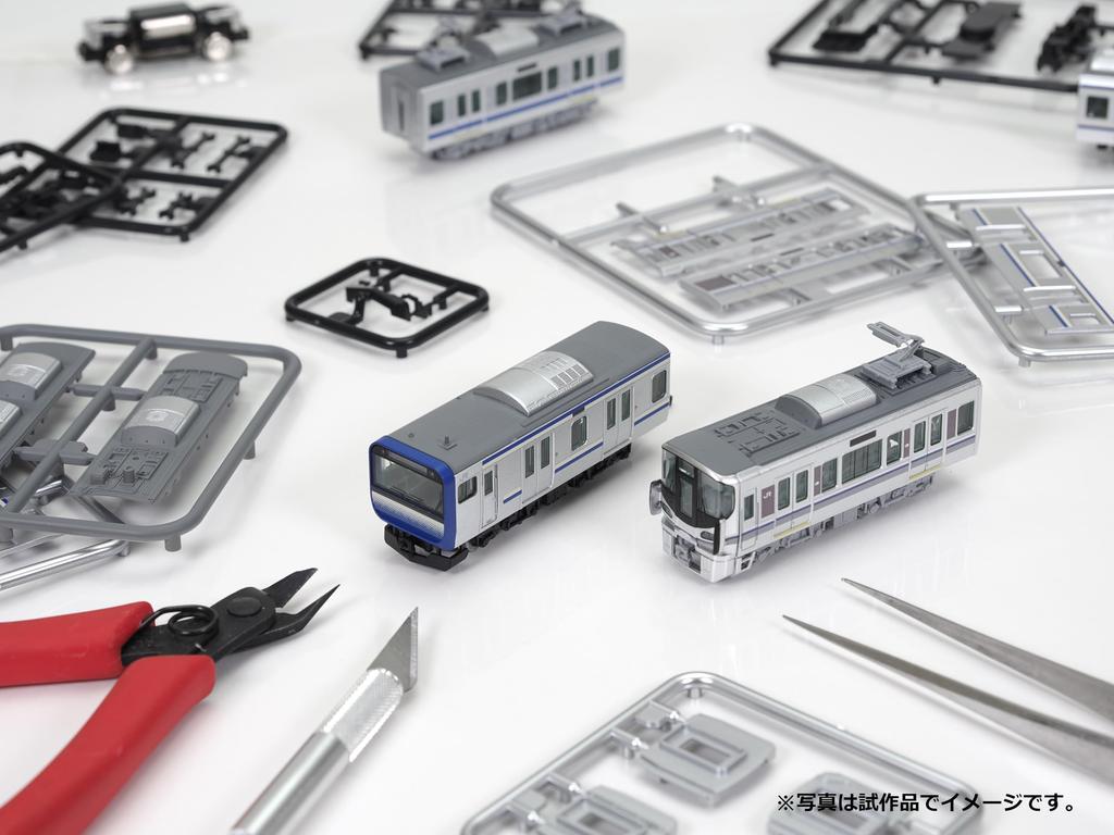 TOMYTEC Railway Collection Tetsukore Pocket Series JR Rapid Train Assembly Diorama 337225 1 East-West Edition, Pre-painted Kit, 10-pack BOX,