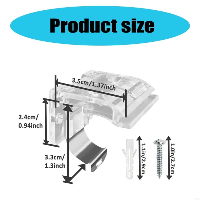 62KD 10/20 шт. 25 мм Кронштейны для крепления беспроводных штор на окно с металлическим зажимом, Держатель карниза для штор-гофре