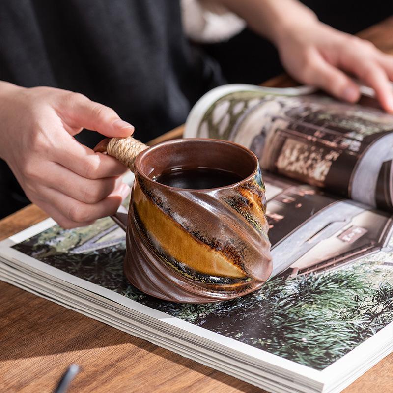 Special-Shaped Creative Ceramic Cup Supply Household Cup Kiln Change Water Cup High Value Coffee Cup