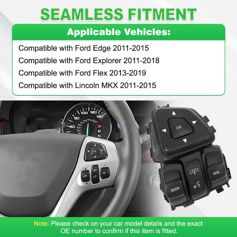 For Ford Edge Explorer Flex Cruise Control Switch Multifunction Steering Wheel Button Audio Cruise Control BT4T9E740AFW