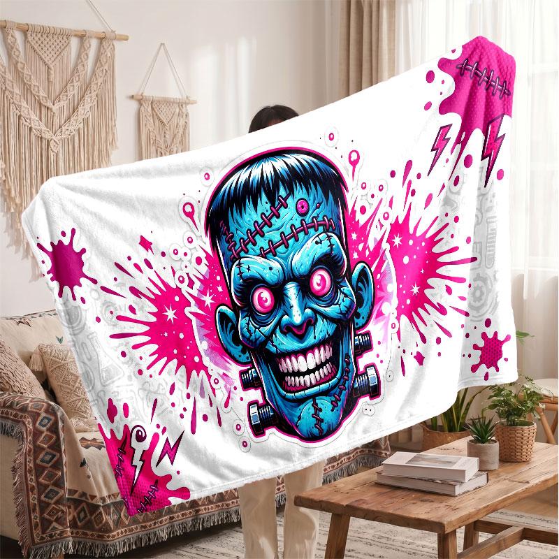 Warm Flannel BlanketFrankenstein's Monster Soft Cozy Throw Blanket for Bedroom Couch