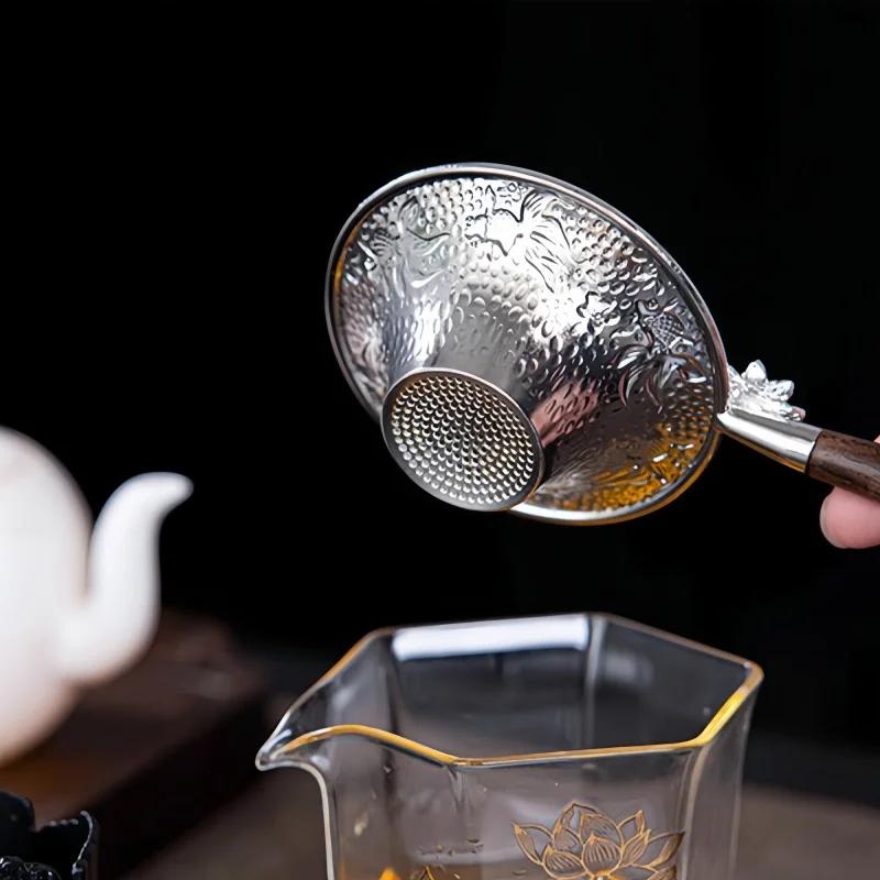 Ментальное сетчатое ситечко для чая, фильтр-сито из нержавеющей стали, чайная посуда, кружевной слив для чая, полезные заварочные устройства для чая, кухонные аксессуары