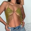 Sexy Diamond Tassel Heart Chest Chain Handmade Bikini Body Chain Hot Girl Clothing