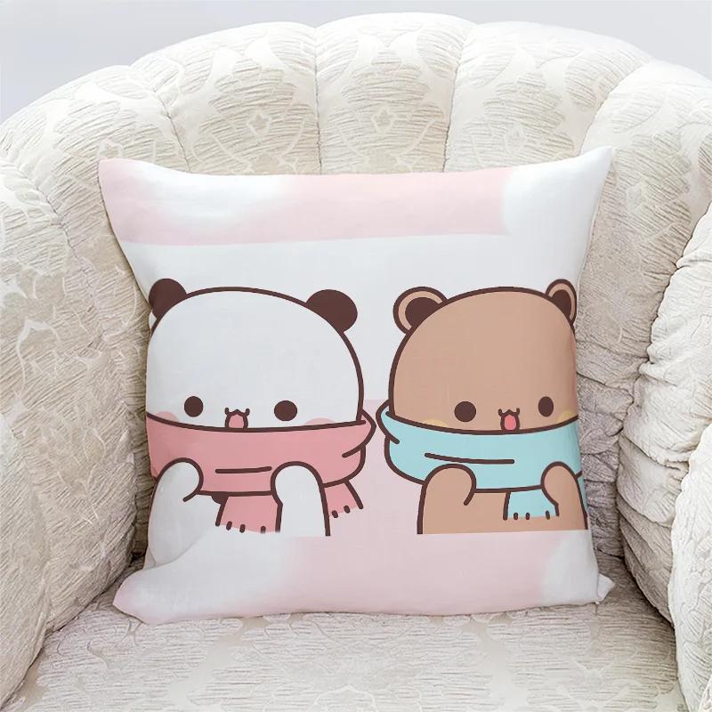 Милые наволочки с принтом панды Бубу и Дуду, домашний декор, кавайная мультяшная анимация, наволочка для диванной подушки, наволочки для спальни