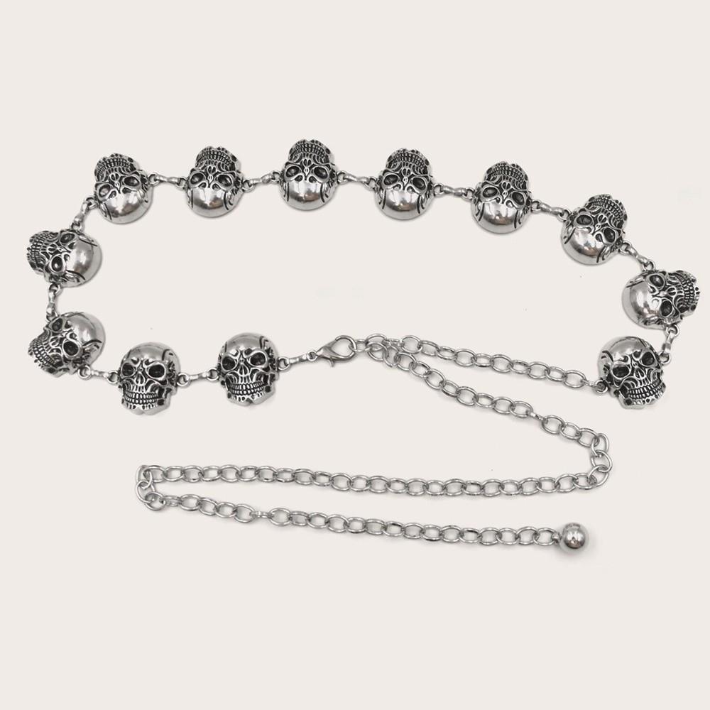Y2K Skull Waist Chain Punk Waistband Fashion Body Chain Girl