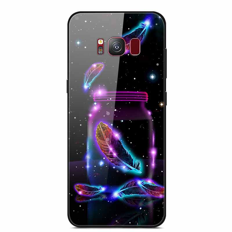 Стеклянная задняя крышка для чехла телефона Samsung S8 Plus, S8Plus, жесткий чехол из закаленного стекла для Samsung Galaxy S8 Plus, S 8, мягкий край