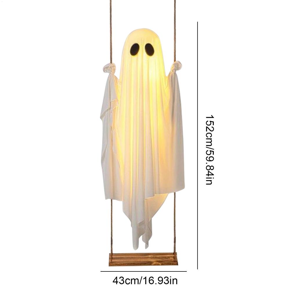 59.84X16.93 Inches Halloween Ghosts Holiday Decor Ghost with LED Lights Halloween Horror Props Home Decorations Hanging