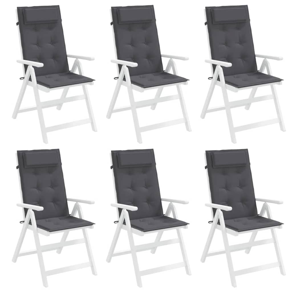 High Back Chair Cushions 6 pcs Anthracite Oxford Fabric