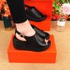 Sandals for Women In Summer 2025 New Thick Soled Sponge Cake Fish Mouth Women's Shoes Height Increasing Heels