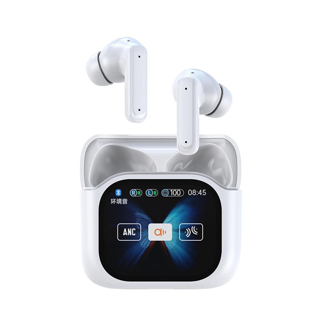 Беспроводные Bluetooth-наушники JM19 с цветным ЖК-дисплеем, шумоподавлением ANC/ENC, низким энергопотреблением 5.4, спортивные наушники для тренажерного зала/бега