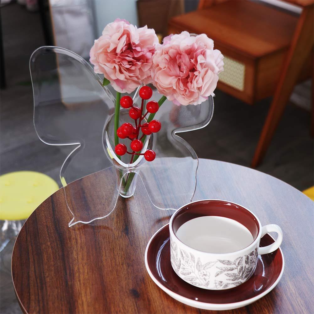 Acrylic Butterfly Acrylic Vase Transparent Desktop Ornament Hydroponic Flower Vase Banquet