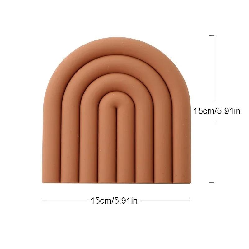 Радужный силиконовый коврик для стола Coaster Multifunctional Pot Holders For Kitchen Heat Resistant Pan Dispenser Placemat