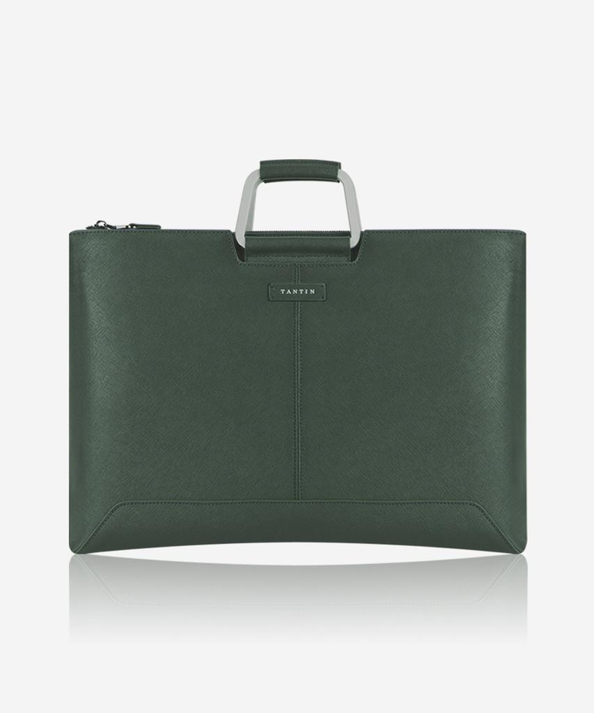 Tantin Taylor Men'S Leather Briefcase T11003 Green / Large