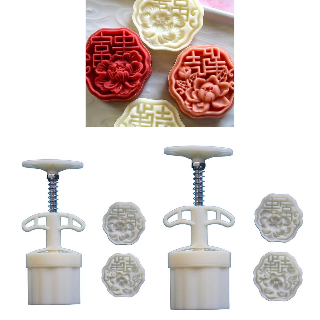 Формы для лунных пряников с цветочным принтом, праздник середины осени, приспособление для изготовления лунных пряников, штампы для печенья, ручной пресс, инструмент для выпечки лунных пряников