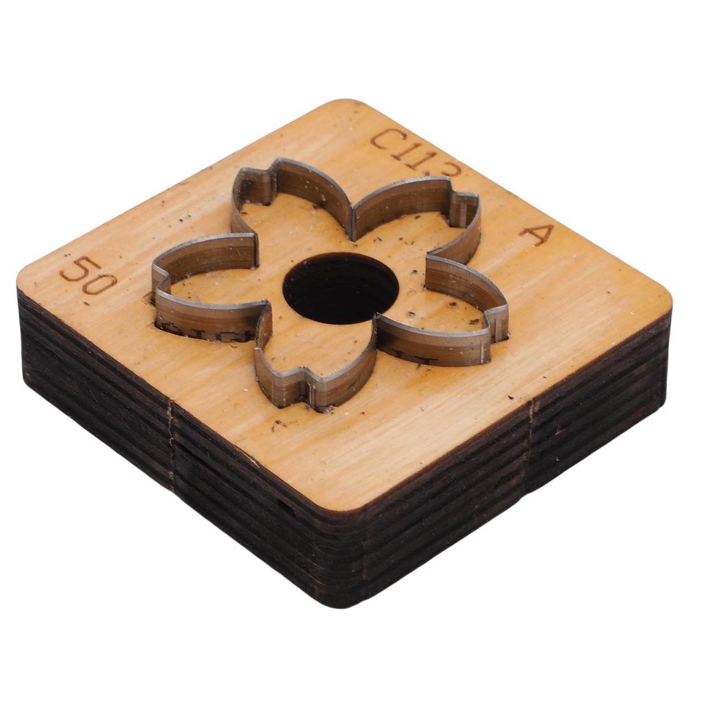 Leather Cutting Mold with   Wood Base Flower Shape Punching Die for Making Keychain Bag Decorations