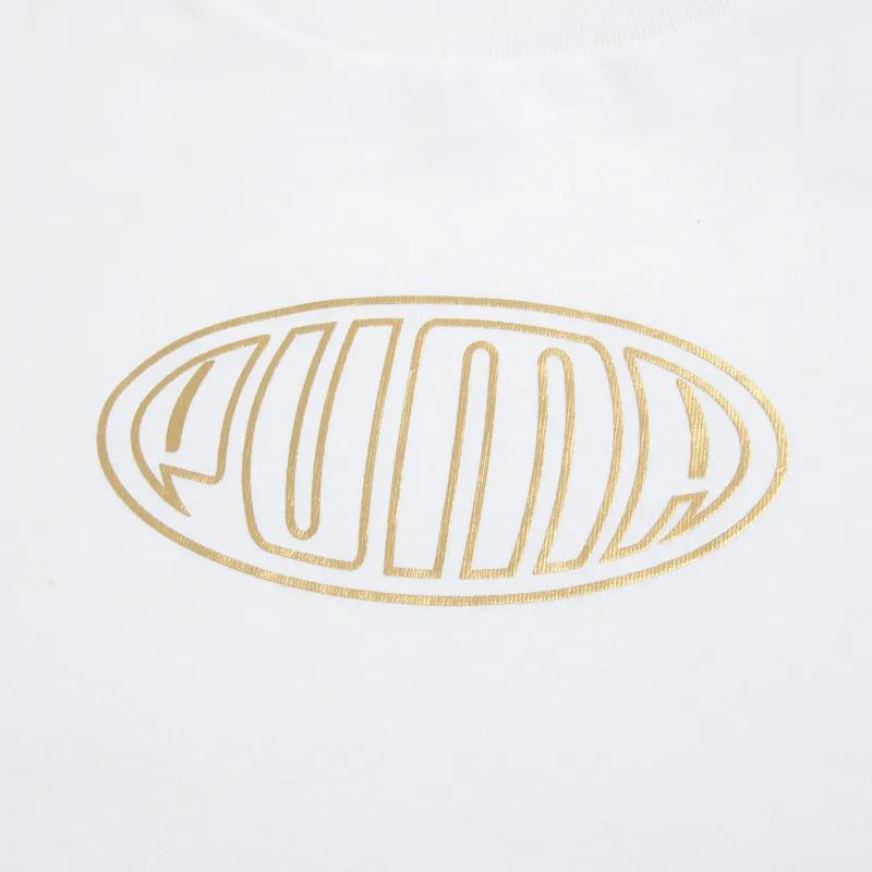 PUMA T Shirts Men's White Crew Neck Moderate (Unisex) T-Shirts 676624 02