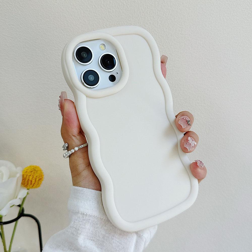 Чехол из жидкого силикона с волнистым рисунком для Motorola Moto G04 G14 G24 G34 G54 G84 5G G82 G52 G22 G32 G53 G23 G13 G04S Задняя крышка