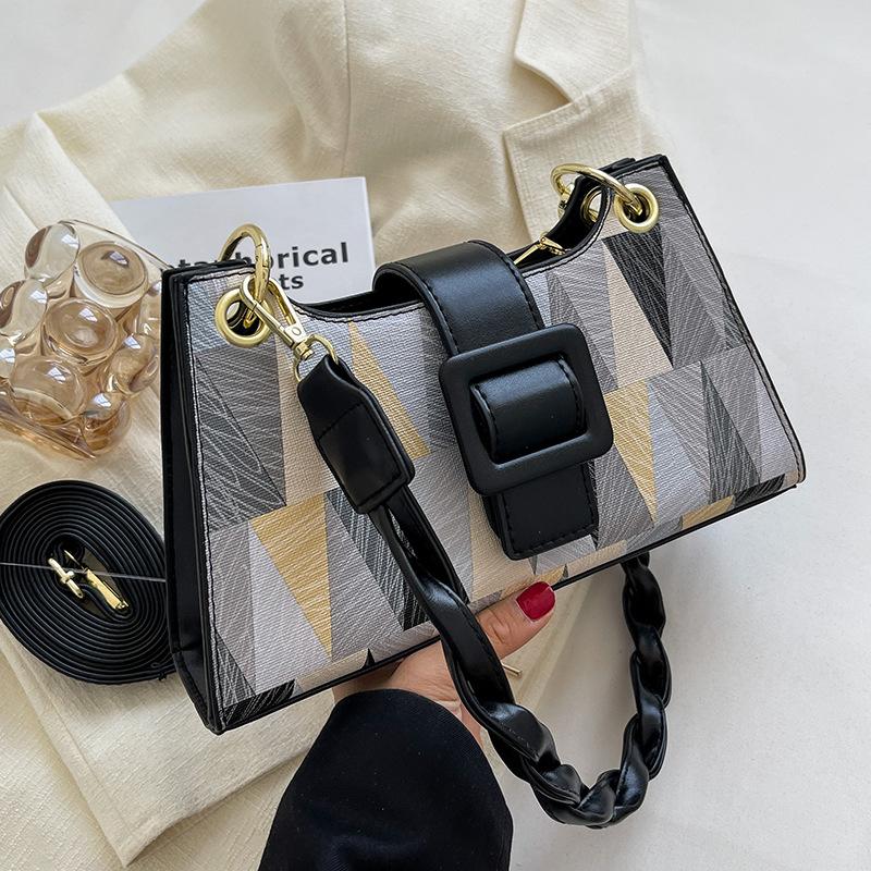 Шикарная геометрическая женская сумка через плечо, летняя новая контрастная цветная маленькая сумка через плечо, элегантные офисные женские сумки