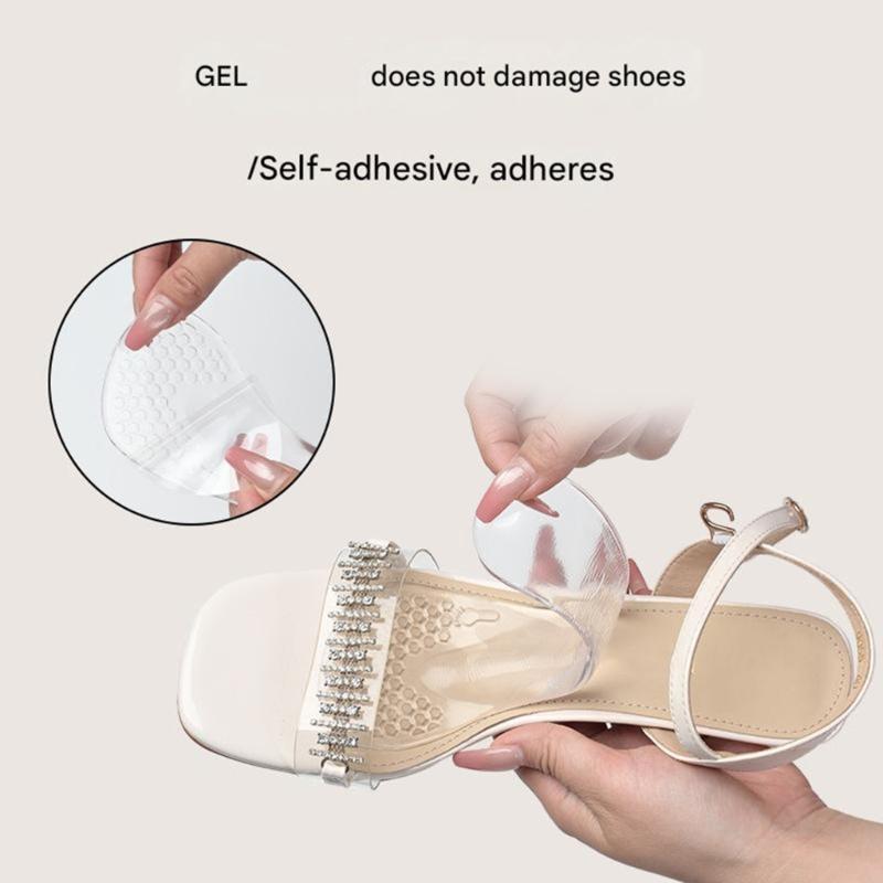 2 Pairs Women's Gels Cushion Insoles For High Heels With Arch Support And Antislip Design 3/4 Length Invisible Inserts