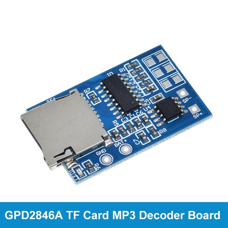 TZT 1/2/5 шт. WTV020 GPD2846A Мини-модуль MP3-плеера, карта TF, MP3-звуковой модуль, голосовой модуль для Arduino, GM, модуль питания