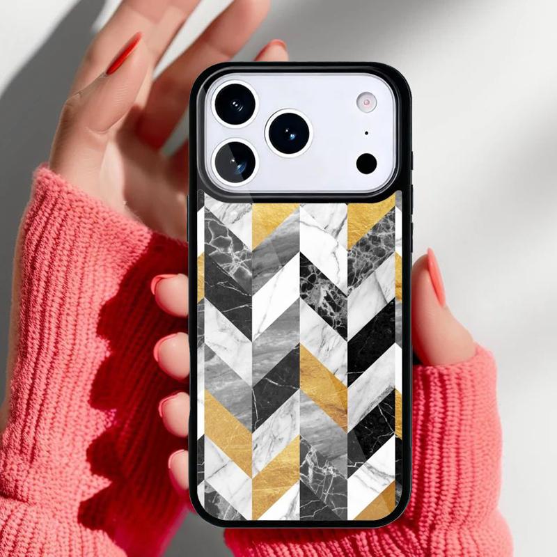 Marble Geometric Art Phone Case for iPhone 17 16 15 14 13 Pro Max Back Cover for 12 11 Pro Coque