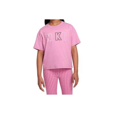 Спортивная одежда Essentials Мягкая Удобная Повседневная Футболка с Коротким Рукавом Розовый Фламинго Детские Топы FZ5561-646