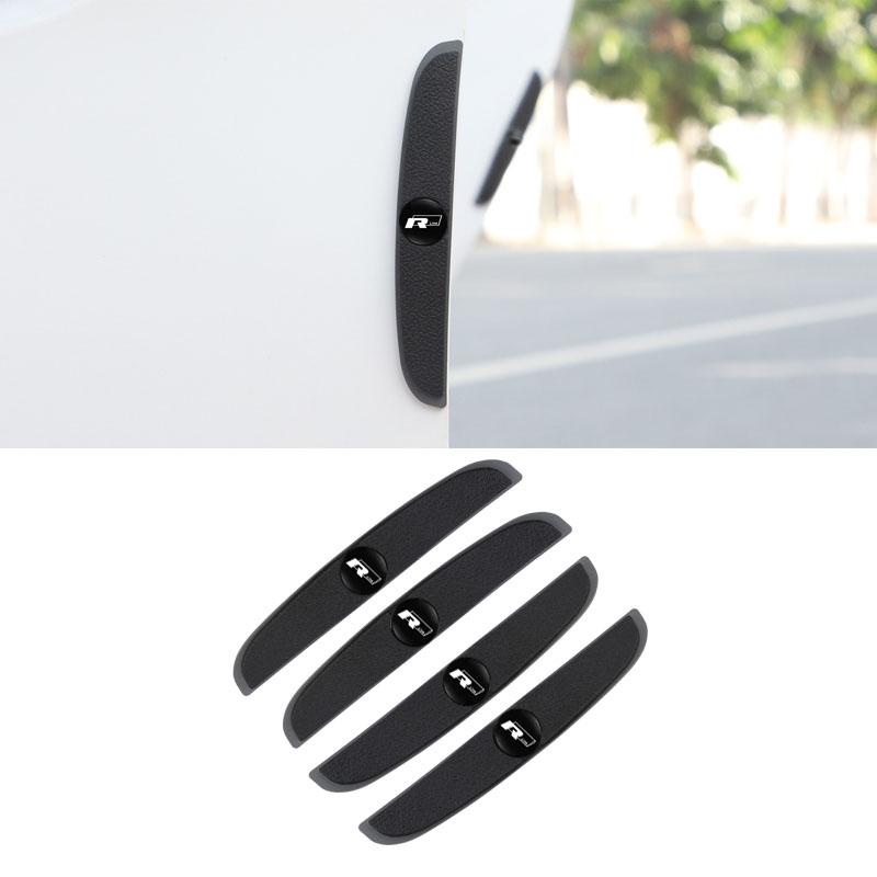 RUNTB1 1Set Car Anti-collision Strip Protector 3D Sticker Decoration Accessories For Volkswagen VW RLine R Golf Amarok Phaeton ID3 GTI