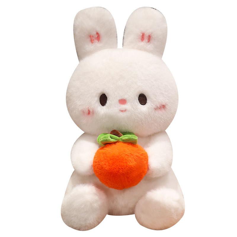 Plush Cute Rabbit Doll With Embracing Persimmon Decorations For Gift Kids