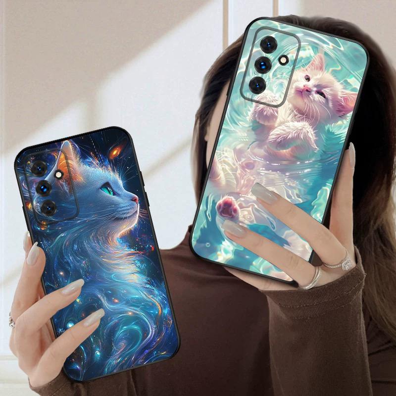 Кот в воде Для Samsung S20FE S 21 22 23 FE 24 Plus 25 Ultra Galaxy M23 32 34 35 52 53 54 55 5G силиконовый мягкий чехол для телефона