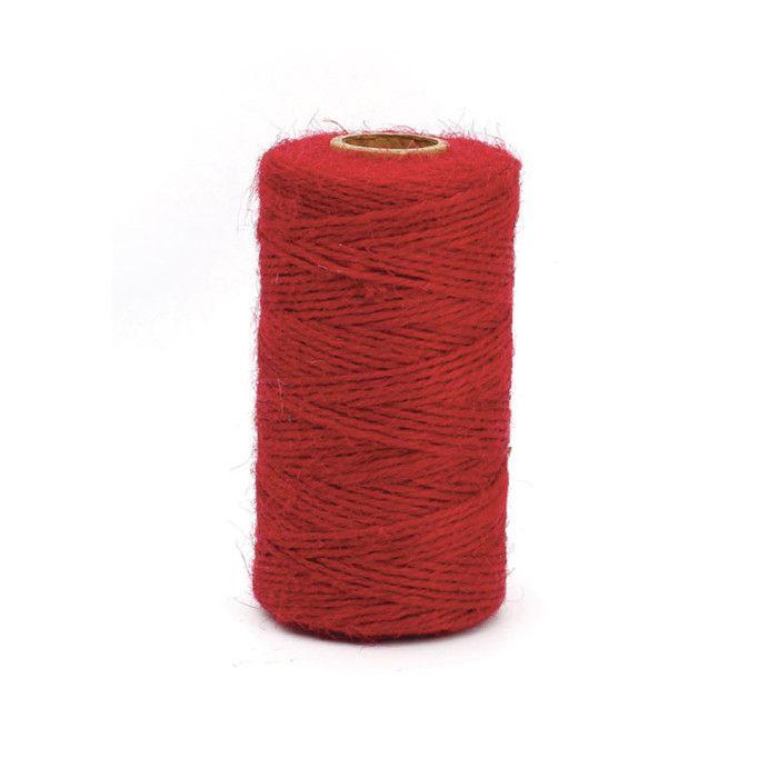 Bobine de fil de jute - Rouge - 100 m x 2 mm