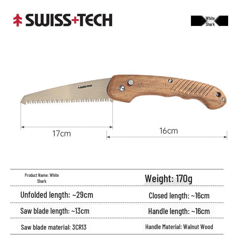 Складная ручная пила Sheffield Swiss Tech с деревянной ручкой