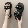French Flower High Heels Beach Sandals 2025 Summer New Wear Fairy Style with Skirt Platform Sandals Female