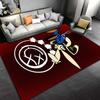 Blink-182 Cartoon Bunny Chained Beside Smiley X Logo Accent Carpet, Retro Mascot Pop Punk Style Design, Cozy Fan Rug Decor and All Seasons Gift