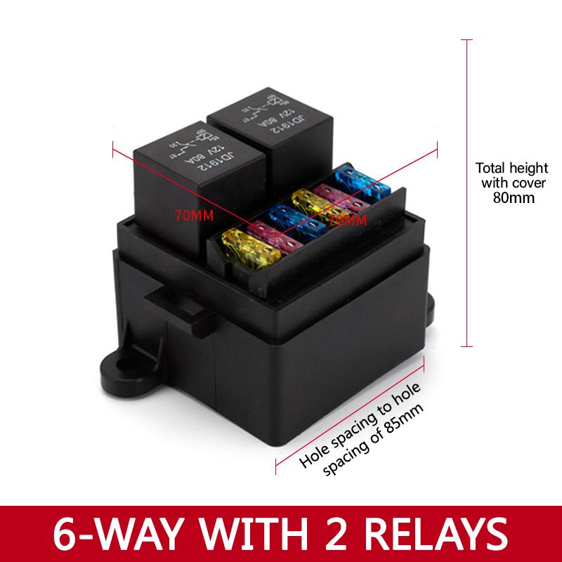 Automotive 6-way Fuse Box with Relay Box Assembly 12 Way 10 Way 8 Way Modified Circuit Protection Fuse Box Fuses4