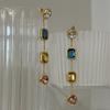 Retro Multi-color Crystal Long Geometric Drop Earrings for Women Fashionable Elegant Jewelry Gifts