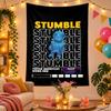 Polyester Wall Tapestry with Stumble Guys Design, Decorative Hanging for Bedroom Living Room Dorm